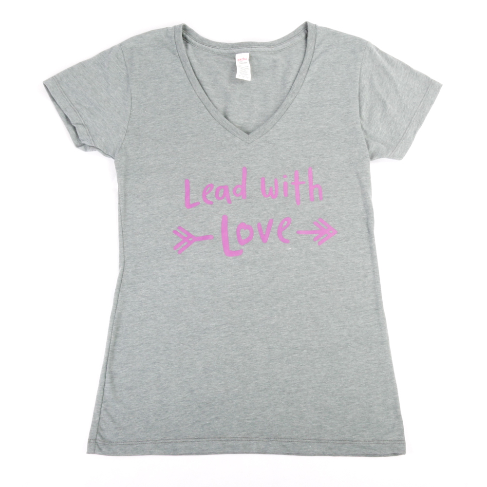 Art and Ink Lead With Love-Ladies v-neck tee