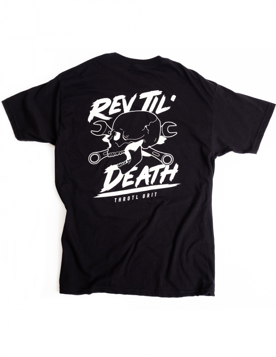 Art and ink rev til death vintage printed t-shirt look